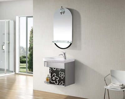 FUO衛浴:60公分 時常 經典 不鏽鋼 浴櫃組(含龍頭,鏡子) (771)