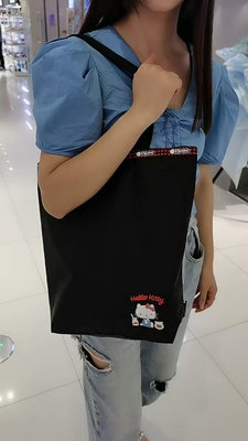 新款熱銷 Lesportsac 力士包 新品 單肩購物袋休閑女包便攜防水花布托特包灰色kt貓2432明星大牌同款服裝包包