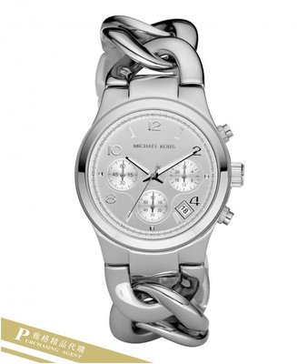 雅格時尚精品代購Michael Kors MK手錶 經典奢華腕錶 極簡時尚 銀色三眼計時手鍊式手錶 MK3191 美國正品