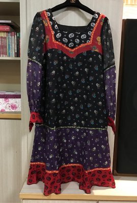 ANNA SUI 美國進口二手精品服飾 安娜素波希米亞風洋裝4號