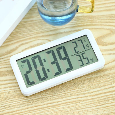 超薄便攜式LCD液晶數字鐘學生宿舍桌面電子鐘溫濕度掛壁掛墻鬧鐘