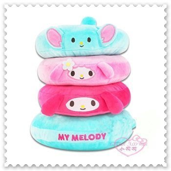 ♥小公主日本精品♥《Melody》美樂蒂 套圈圈 造型玩偶 粉藍 甜甜圈 立體造型 可當抱枕 12327300