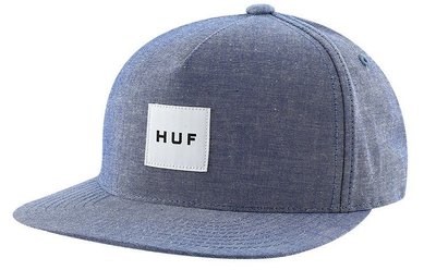 HUF - 16牛津布亞麻深藍色BOX LOGO帽-JORDAN HBA AJ GD AF SUPREME 單速車 滑板