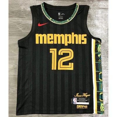 【熱壓】 Nba jersey Memphis 灰熊 12# Morant 2021 城市版黑色和其他風格的運動籃球球衣-master衣櫃4