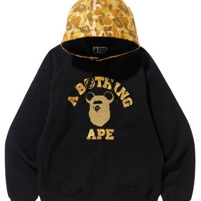 日貨代購CITY】APE HEAD BE@R COLLEGE PULLOVER HOODIE 庫柏力克帽T