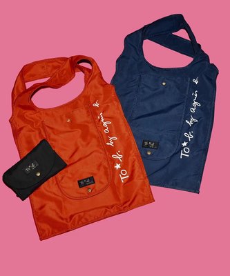 【全館免運】日本agnesb便攜大容量旅行托特包單肩包折疊購物袋旅行收納包袋