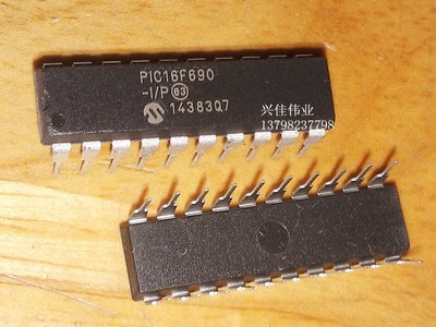 直插 PIC16F690-I/P 微控制器MCU FLASH 4KX14 DIP-20 W81-0513 [334934]