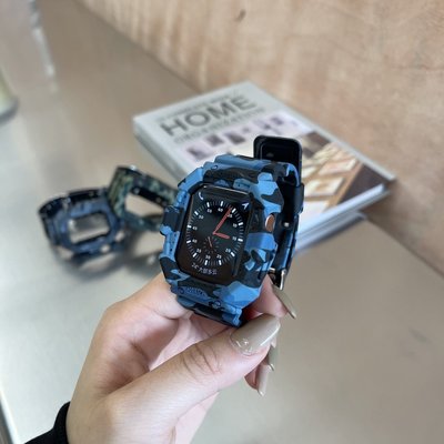 特賣-適用Apple Watch 7 6 5 4 3 防水盔甲殼+透氣運動矽膠錶