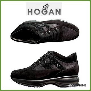 喬瑟芬【HOGAN】麂皮水晶logo綁帶厚底休閒鞋~全新真品!