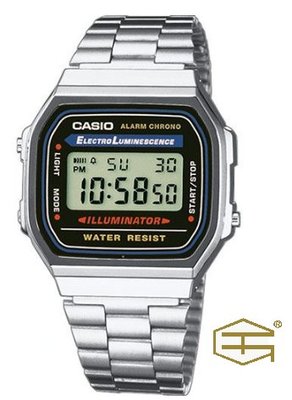 【天龜】 CASIO  復古時尚電子錶  A168WA-1W