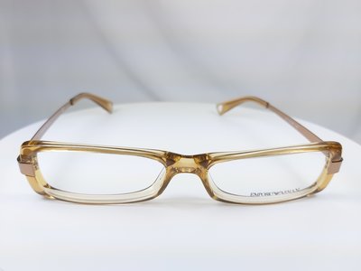 『逢甲眼鏡』 EMPORIO ARMANI 光學鏡架 全新正品 透明棕方框 金屬鏡腳【EA9409 OPS】