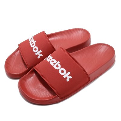 =CodE= REEBOK CLASSIC SLIDE 防水皮革拖鞋(紅白) EH0350 輕量 大LOGO 復古 男女