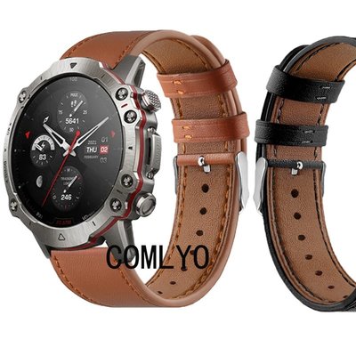 適用於 Amazfit Falcon 錶帶皮革智能手錶錶帶軟手鍊腕帶