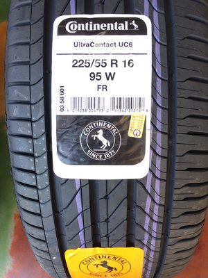 台北永信輪胎~德國馬牌輪胎 UC6 225/55R16 95W 歐洲製 四輪含安裝 四輪定位