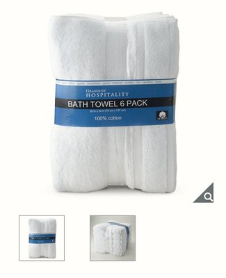 【多娜代購】（2組12入）Grandeur 商用純棉大浴巾 76 x 137公分 6入×2組/100% 純棉材質/好市多