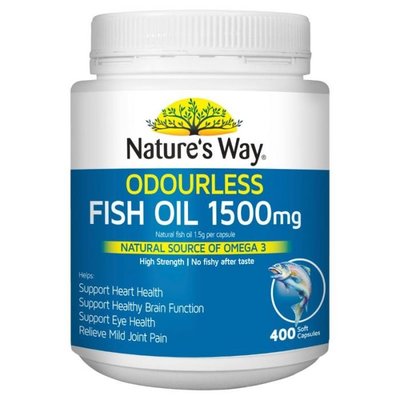 澳洲Natures Way 魚油 Odourless Fish Oil 1500mg (400顆)