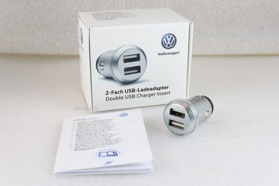 【DIY PLAZA】VW 原廠 雙孔 USB 點菸器 充電 轉接座 充電器 車充 GOLF TIGUAN PASSAT