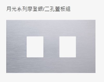 《振勝網》中一電工 JY-N6402-MRS 月光系列摩登銀 二孔蓋板組，全商品皆有販售