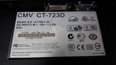 零件機 奇美CMV CT-723D 液晶面板液化