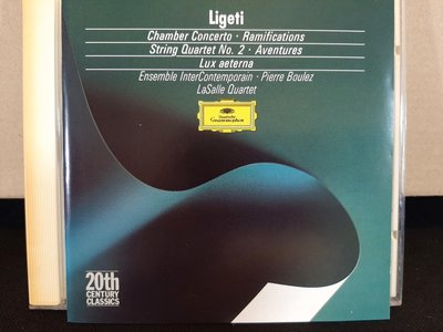 LaSalle Quartet,Ligeti-Chamber.c,S.qt No.2 etc,拉薩路四重奏團，李格替-弦樂協奏曲&amp;弦樂四重奏第二號等，如新。