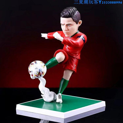 足球明星 GK Q版 C羅 射門 雕像 公仔擺件 足球人物 模型