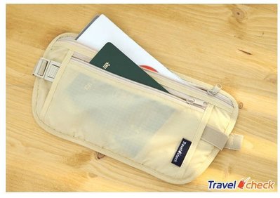【陳凱蒂居家生活館】 韓國travel check休閒旅行收納包 貼身腰包 隨身隱形錢包 2色