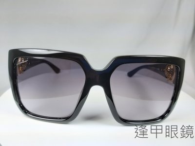 『逢甲眼鏡』GUCCI太陽眼鏡 黑色大方框 深紫色鏡面 側邊奢華金屬環扣【GG3727/F/S D28】