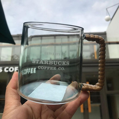 願望生活~✨ Starbucks 星巴克杯子 韓國透明漸變藍海洋藤編 玻璃杯 高顏值杯子咖啡杯 馬克杯 ml大容