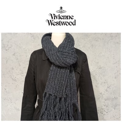 【皮老闆二店】二手真品 Vivienne Westwood 圍巾 義大利製 60%羊羔毛 N211
