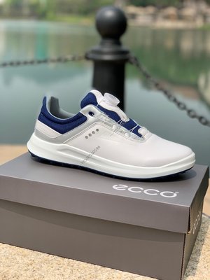 ~ECCO愛步休閒鞋男 2022新款BOA鎖扣高爾夫鞋 運動鞋男鞋白色 39-44