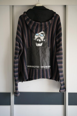 Yohji Yamamoto 98ss 人像印花條紋帽衫