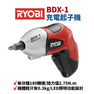 【Suey電子商城】RYOBI BDX-1 充電起子機 電鑽 起子機 電動工具