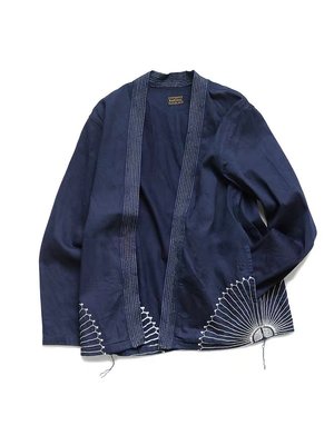 現貨-20SS KAPITAL 平田和宏 純棉和風刺繡 牛仔爆款布 襯衫道袍夾克外套簡約