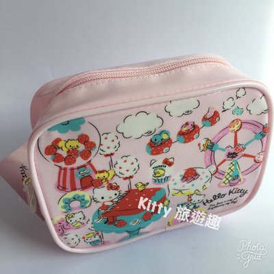 [Kitty 旅遊趣] Hello Kitty 立體化妝包 凱蒂貓 草莓 收納包 萬用包 盥洗包