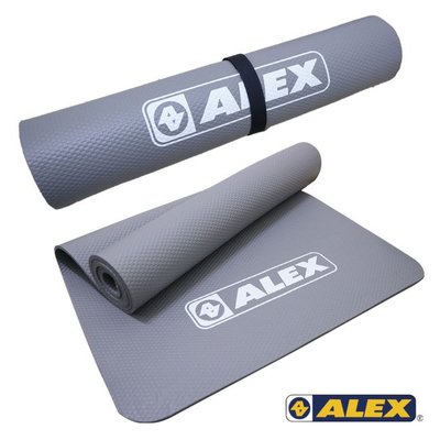 ALEX 丹力 C-1812-4灰色 瑜珈墊 地墊 韻律 有氧 塑身 附ALEX黑色外袋 厚6mm 台灣製 喜樂屋戶外