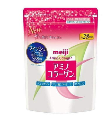 l樂樂代購 日本Meiji 明治膠原蛋白粉 補充包28日份 日本原裝-kc