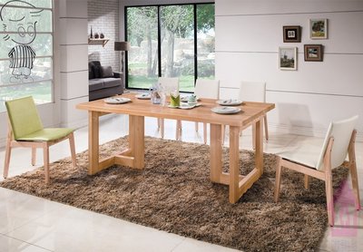【X+Y 】艾克斯居家生活館   現代餐桌椅系列-科林 6尺實木餐桌不含餐椅.北歐風.亞洲檜木實木集成材.摩登家具