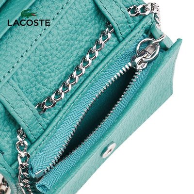 現貨熱銷-錢包LACOSTE法國鱷魚女包夏季時尚按扣方形迷你鏈條錢包女|NF3067NL