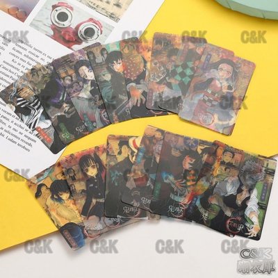 私衣坊〓鬼滅之刃PVC卡片照片卡16張套裝人物收藏卡透卡透明卡片動漫周邊