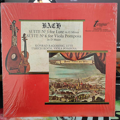 【二手】巴赫 吉他組曲 中提琴組曲 科赫 LP黑膠 LP黑膠 唱片 古典音樂 【廣聚當】-1654
