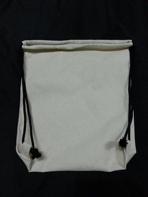 MIT帆布袋王-帆布(胚布)8安純棉 中後背束口袋(黑繩款)
