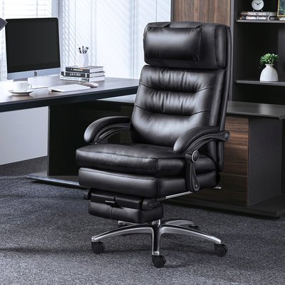 習格真皮老板椅電腦椅家用可躺椅子豪華商務大班椅舒適久坐辦公椅