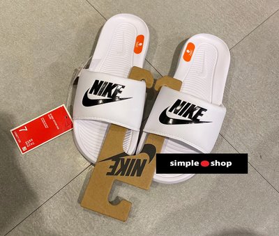【Simple Shop】NIKE SLIDE 運動拖鞋 NIKE 基本款 氣墊拖鞋 白黑色 女款 CN9677-100