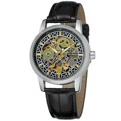 現貨男士手錶腕錶外貿款 WINNER 歐美男士時尚休閑復古鏤空全自動機械手錶