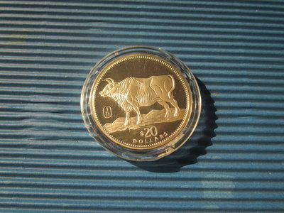 銀幣銀章~~1997賴比瑞亞牛年1盎司20元銀幣品相如圖877