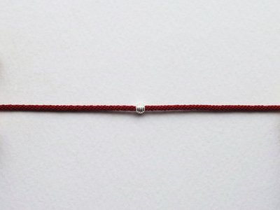 [Le Bonheur Line] 幸福線 手工/編織 單色/925純銀 橫紋銀球 手鍊 飾品 手繩 銀飾 紅線 超小