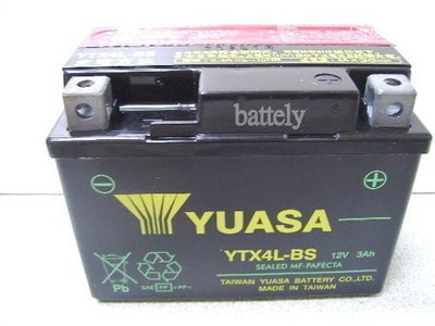 【倍特力電池】YUASA 機車電池- YTX4L-BS 4號 50CC/90CC 三陽/光陽/山葉/電瓶 免保養