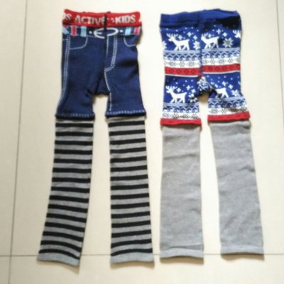 日本nissen 秋男童裝假兩件式內搭褲 (全新) 105cm -2條組-男孩組合