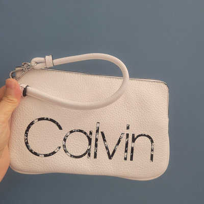 Calvin Klein 牛皮真皮短夾小錢包手拎包