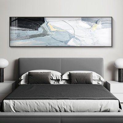 臥室床頭裝飾畫2021新款背景墻北歐抽象主臥現代簡約房間掛畫壁畫踉踉跄跄